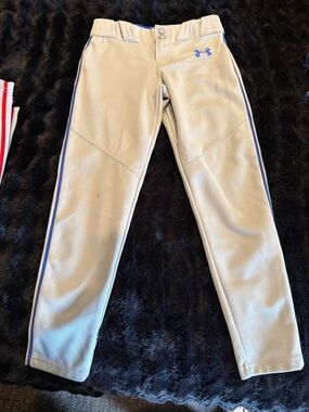 Under Armour Kids Cream Joggers with Blue Trim